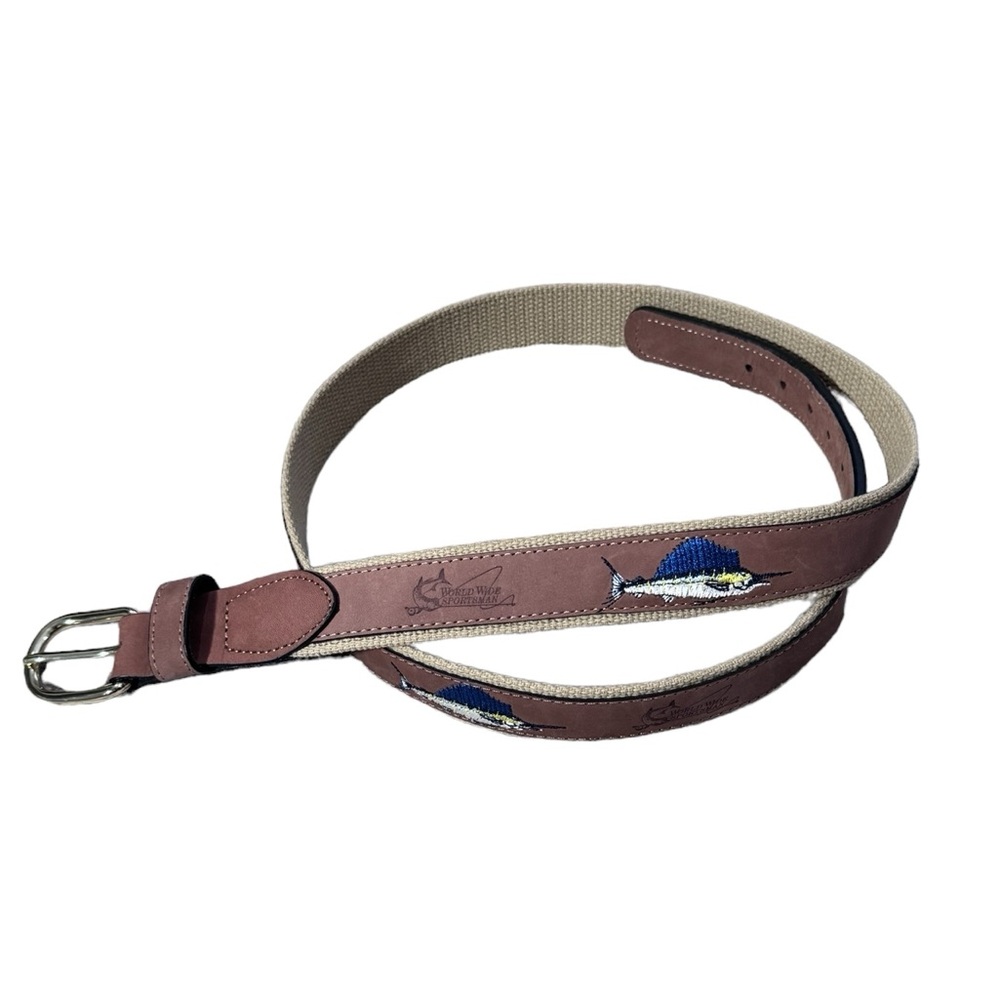 Worldwide Sportsman Canvas Fish Belt Khaki 42